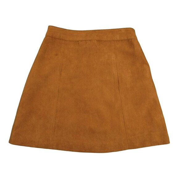 Divided H & M Woman's Faux Suede A-Line Skirt Light Rust Color Size 4 JH959 - Picture 2 of 5